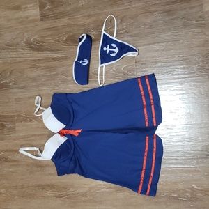 (L) Rampage Intimates Sailor Theme Coord Set Nautical Cosplay Empire Waist